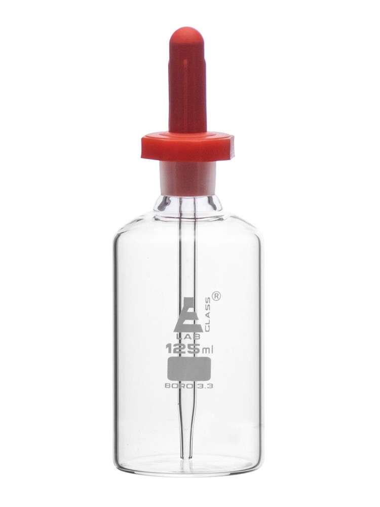Dropping Bottle, 125ml (4.2oz) - Borosilicate 3.3 Glass - Eye Dropper Pipette...