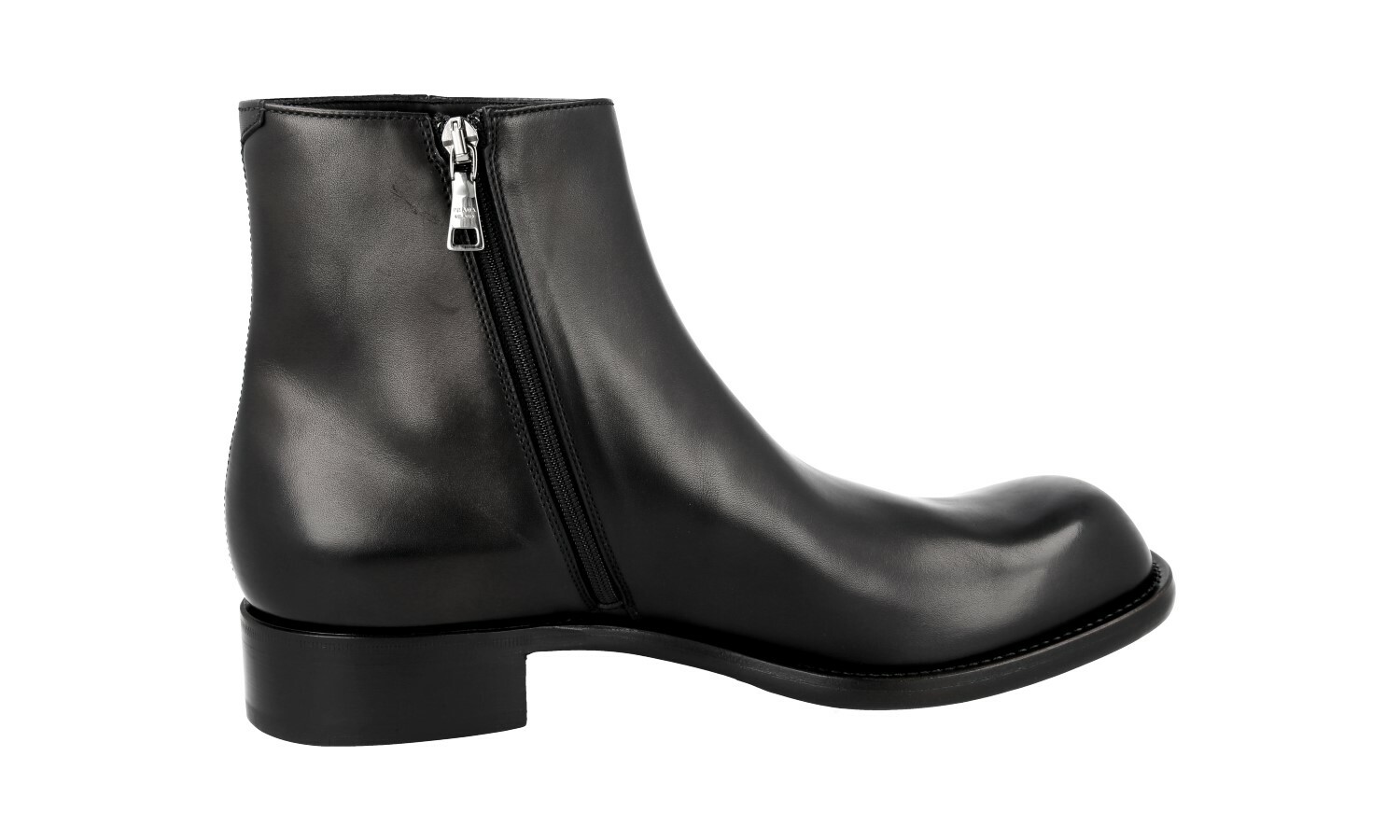 AUTH LUXURY PRADA HALF-BOOT SHOES 2TG163 BLACK LEATHER NEW image 6