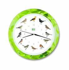KOOKOO Wanduhr Singvögel Leaf/green DESV1001LE / NEU in OVP