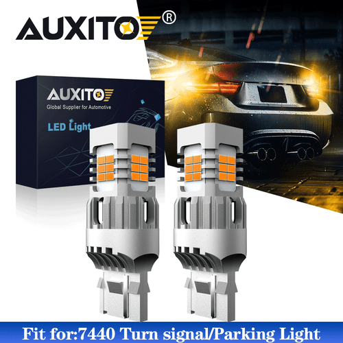 2x Amber Yellow 7440 7441 LED Front Turn Signal Light Bulb No Hyper Flash Canbus - Picture 1 of 9