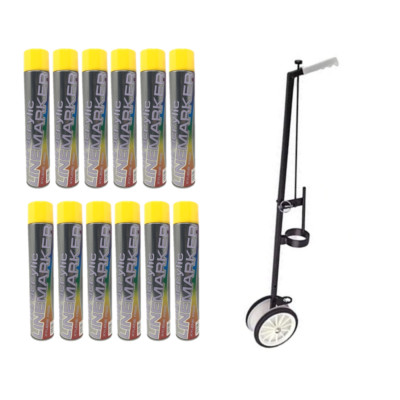 Floor Line Marker Sprühfarbe 12x & 2 Rad Line Marker Sprühfarbe Applikator