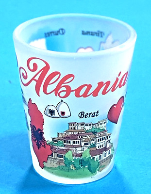 NEW ALBANIA WHISKY RAKI SHOT GLASS-BARWARE-COLLECTIBLE SHOT GLASS-SOUVENIR-5.7CM
