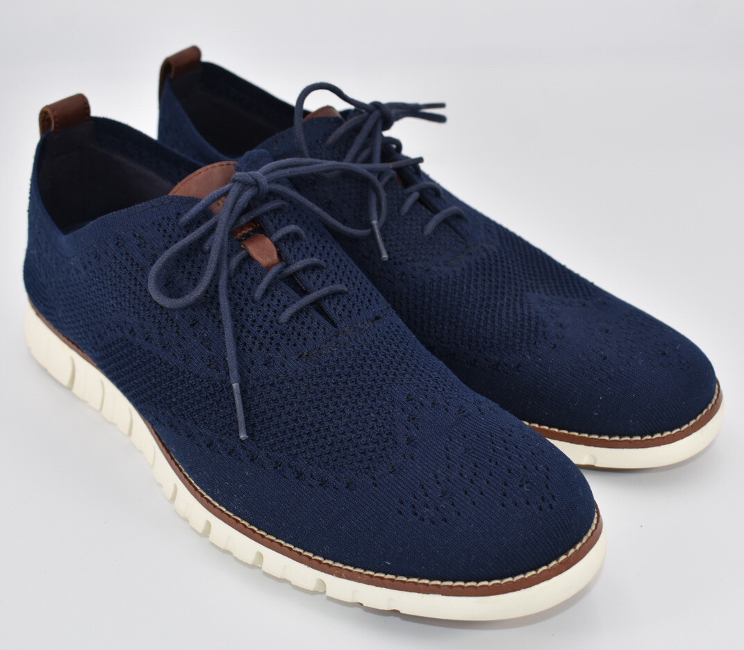 Cole Haan Zerogrand Stitchlite Wingtip Oxford Navy & Brown Sz 13