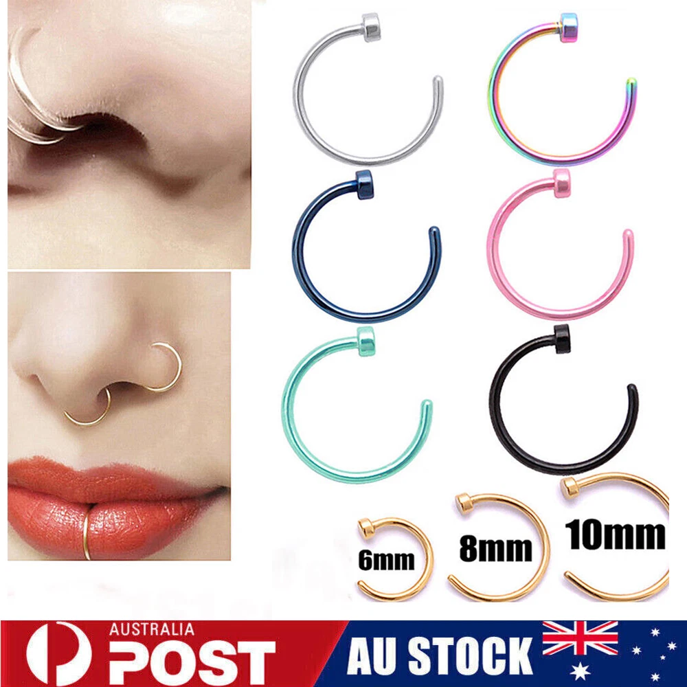 THANU'S CRAFT Latest design Oxidesed Silver combo Nose pin Black Metal Non  Piercing NoseRing Studs for daily use