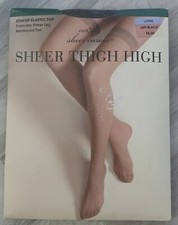 NWT Vtg JCPenney East 5th Sheer Caress Thigh Highs Long Off Black Sz Long
