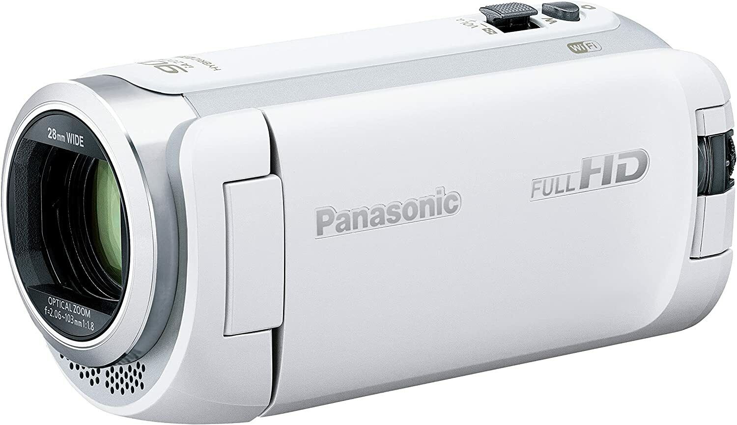 Panasonic HD Video Camera 64GB 90x Zoom Wi-Fi White HC-W590MS-W