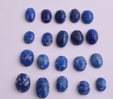 20 Egyptian Scarab-Carved Egyptian Lapis Lazuli Scarab lot- 92 grams