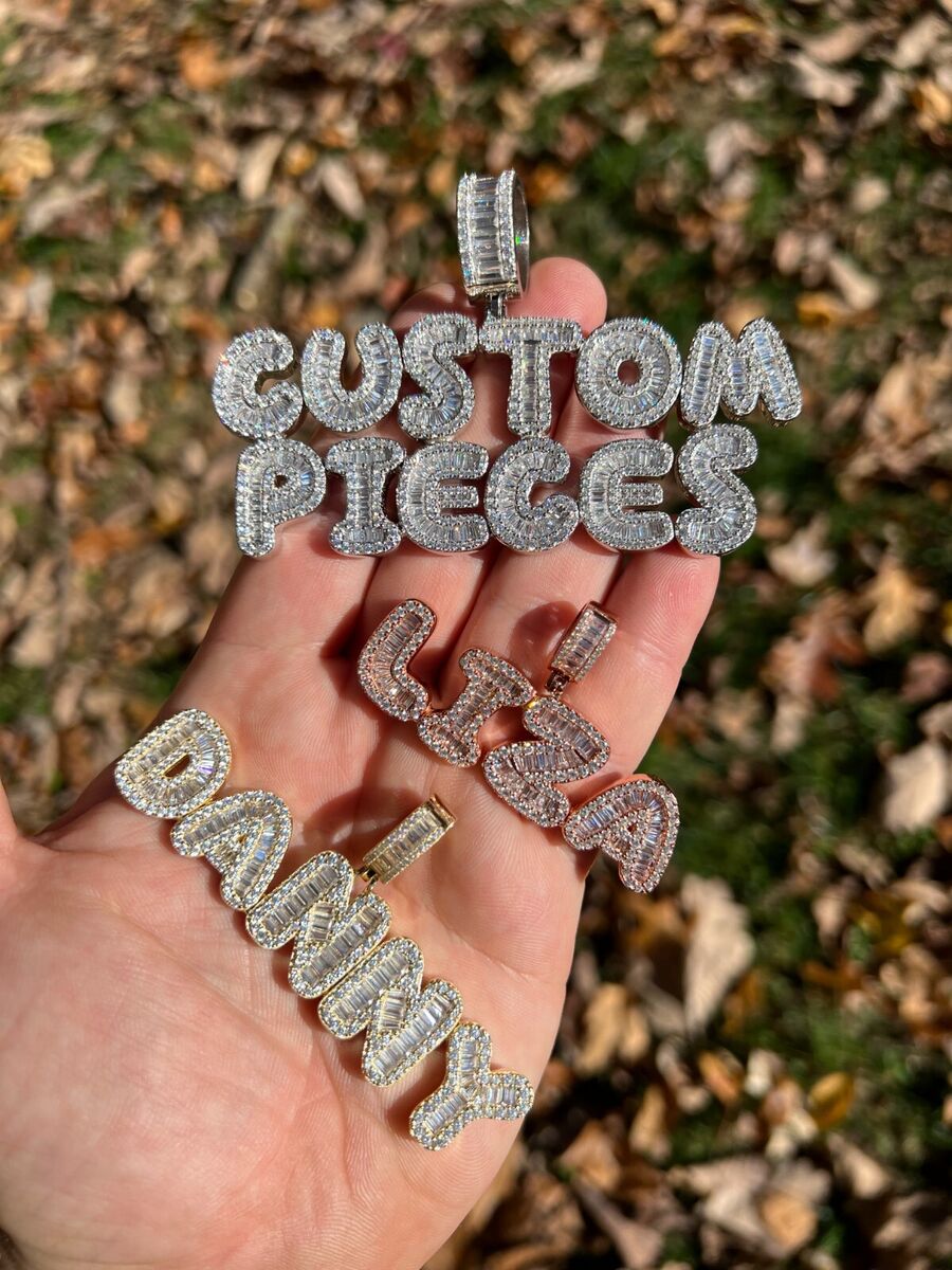 Custom bubble letter pendant deals
