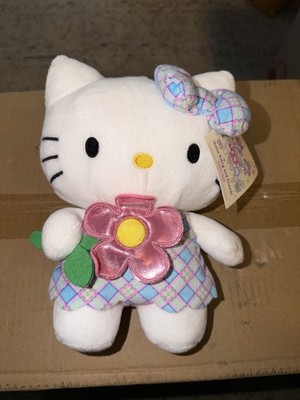 Sanrio Hello Kitty Plush Stuffed Animal Flower Plaid Dress Collectible