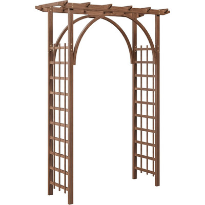 85'' Wooden Garden Arbor Trellis for Climbing Plant& Wedding Ceremony in Backyard
