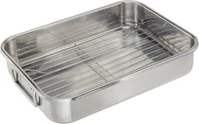 ExcelSteel 591 Roasting Pan, Stainless 12.5, 