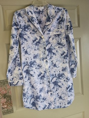 Haven Well Within Womens Organic Cotton Nightshirt Sz. XS Romantic Floral Poplin