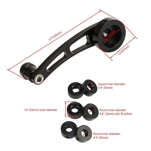 Pair 4.5" Car Truck Manual Billet Window Crank Aluminum Handle Winder with Knob - Picture 6 of 12