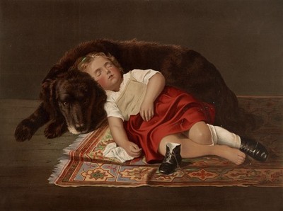 018 Bencke & Scott Chromolithograph c.1871 - Faithful watcher