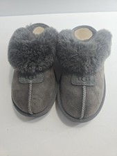 UGG COQUETTE GREY SUEDE SHEEPSKIN SLIPPERS/SLIDES WOMENS US 5