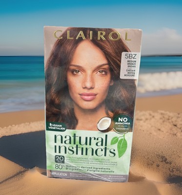  3 Box Lot   Clairol Natural Instincts Vegan Color 5BZ Medium Bronze Brown Hair
