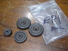 Lot of 4 Antique Cast Iron Wheel Toy Wagon Tractor Car Train Solid Hub