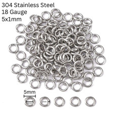 5mm Stainless Steel Jump Rings - 18 Gauge - Qty 100/500/1000