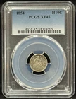 PCGS XF45 1854 US Seated Liberty Half Dime Silver Coin 5C-909