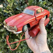 MERCEDES Benz 300 SL Gullwing Car Working Doors Tin Battery Toy Japan - Untested