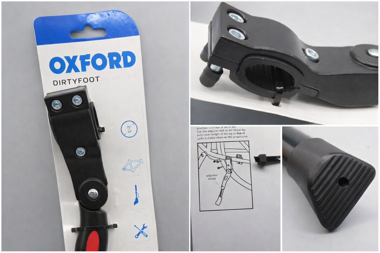 Oxford Dirtyfoot Bike Kickstand Side stand PS782  26 / 29 Cycle Black