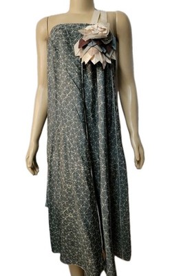 Stunning ROZAE NICHOLS Blue silk One shoulder Size M Womens Tunic dress  #C3