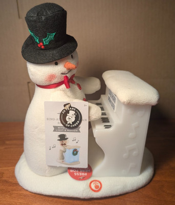 Hallmark 2023 20th Anv. Sing Along Showman Snowman Sound Light Motion Tabletop