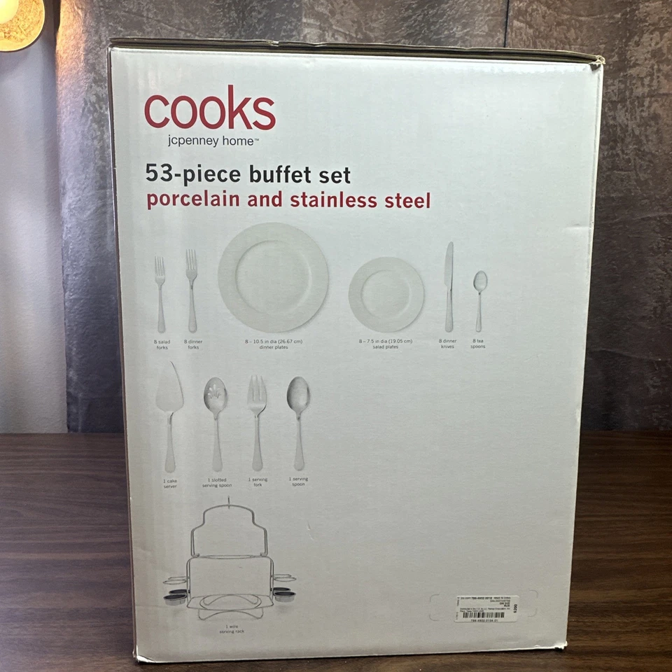 Juego de vajilla buffet Cooks JCPenney Home 53 piezas sirve 8, nuevo en caja Foto 3 de 4