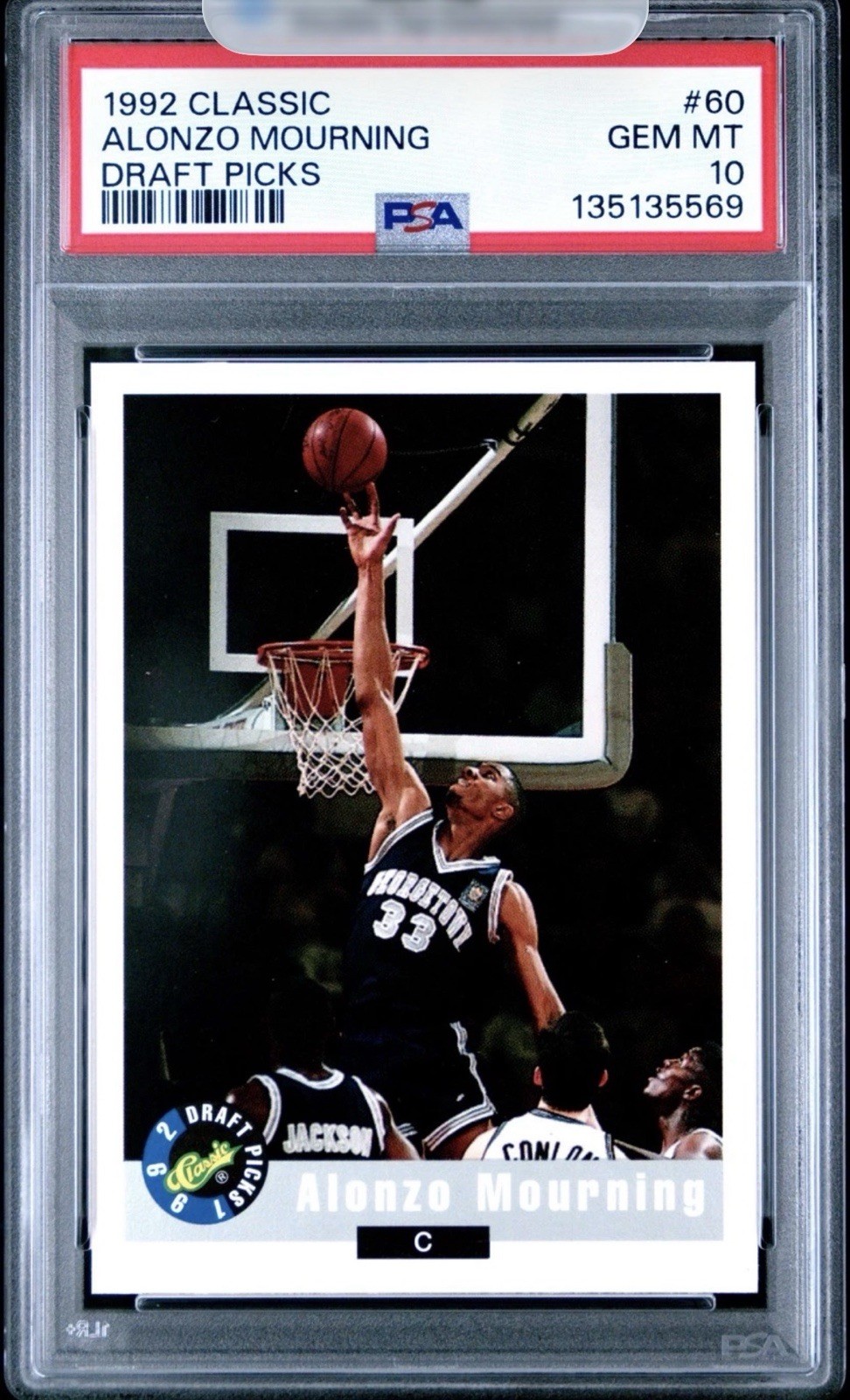ALONZO MOURNING RC 1992 Classic Draft #60 PSA 10 HOF Georgetown | Heat🏀🔥🏆 view 3