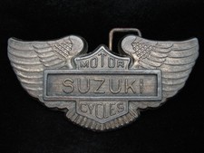 OC23125 VINTAGE 1970s  SUZUKI MOTORCYCLES  BRASSTONE BELT BUCKLE