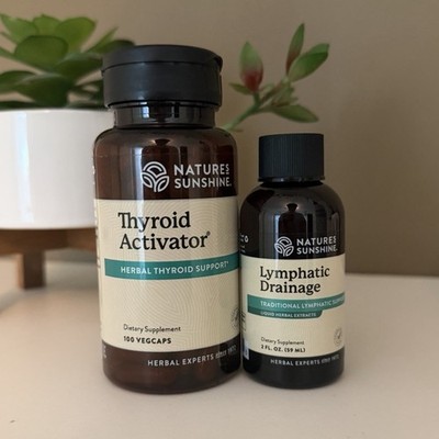 Nature's Sunshine Thyroid & Lymphatic Support Capsules & Liquid 100ct/2oz