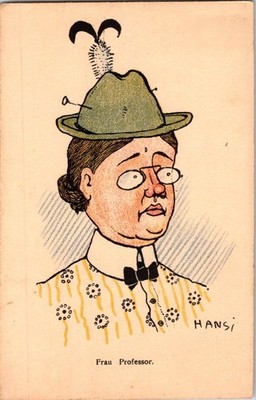 Hansi Frau Professor Caricature Postcard P. & J. Gallais Paris French Humorous