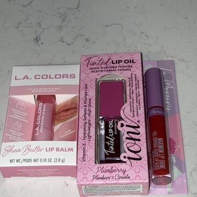 Assorted Full Size Lip Lot: Tinted Lip Oil, L.A. COLORS Shea Butter Balm, Gloss