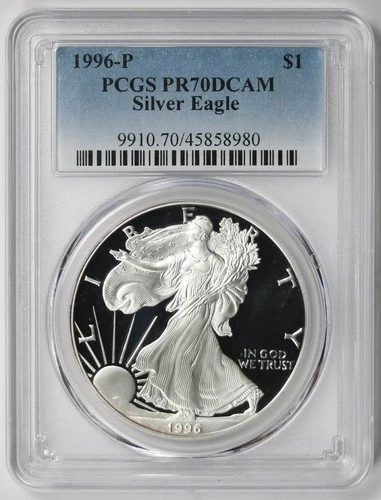 1996-P American Silver Eagle $1 Proof PR 70 DCAM PCGS