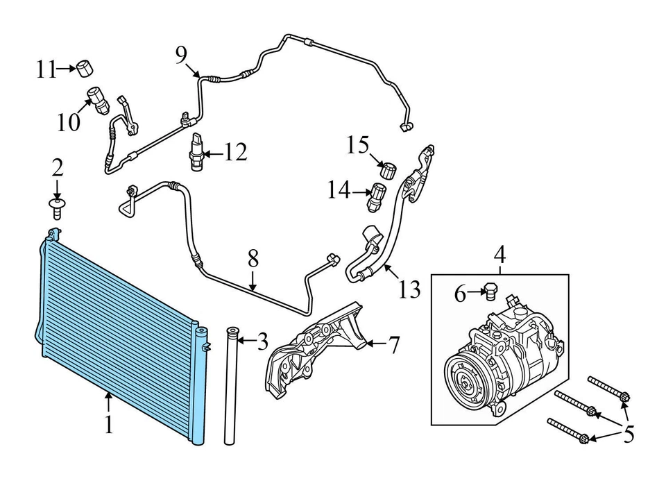 BMW X1 2013-2015 - Condensador de CA 6930040 Foto 3 de 4