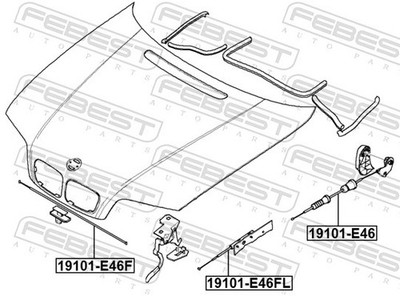  Für FEBEST 19101-E46 LID LOCK OPENING DRIVE CABLE SI   Top-Verkäufer 