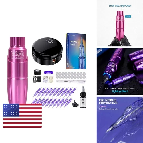 Mast Tour Tattoo Machine Kit Power Supply Lightweight Rotary Pen - product listing photo