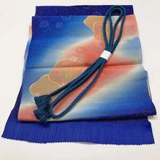 7757 Japanese Kimono Accessory Vintage Obiage and Obijime 2-piece Set Silk