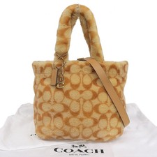 Bolso de Mano COACH Signature de Piel de Oveja CC442 Marrón Unisex #TYB788