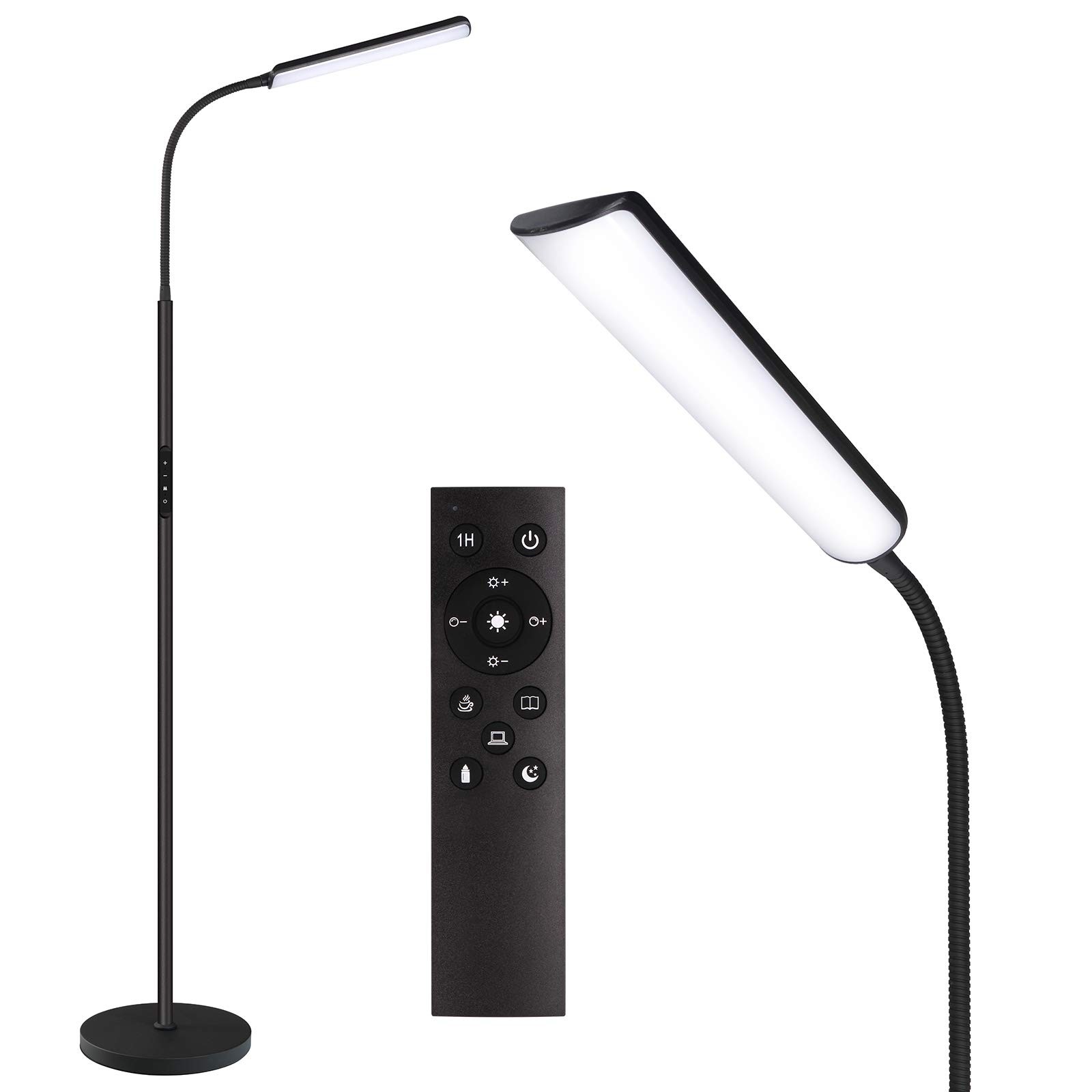 15W Bright LED Floor Lamp with 1H Timer for Living Room, Stepless Dimming