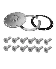 Cell Tank Filler Cap Billet Aluminum Fuel Cell Gas Cap with 12 Holes silver