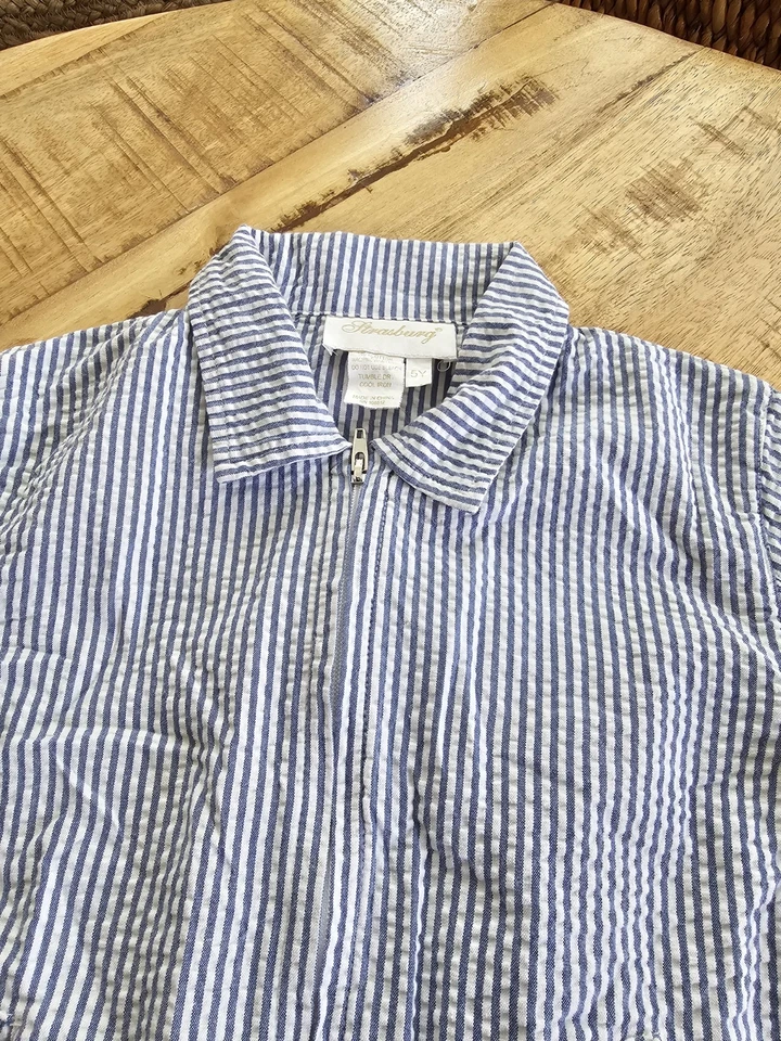 Chaqueta a Rayas Strasburg Seersucker Jóvenes Niños Talla 5 Ligera Náutica Foto 3 de 4
