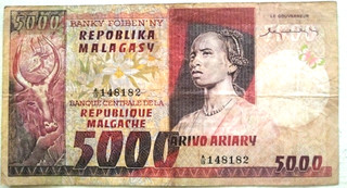 MADAGASCAR Grand Billet de 1000 FRANCS ND (1974) Pick 66 (Côte VF 30$)