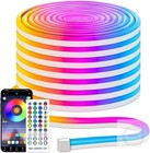 50ft LED Neon Rope Lights, Music Sync with Remote APP Control RGB Neon LED Strip