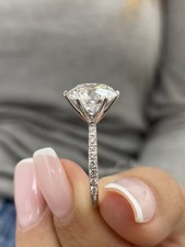 Diamond Engagement Ring F VS1 IGI Certified 4.22 Carat Round 14K White Gold