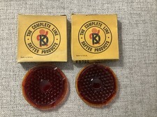 Willys Jeep K-d Triflex No. 285 Red Glass Tail Light Lamp Lens Nos Lot Of 2