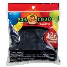 Fat Toad Balloons Round 12" 12/Pkg Black