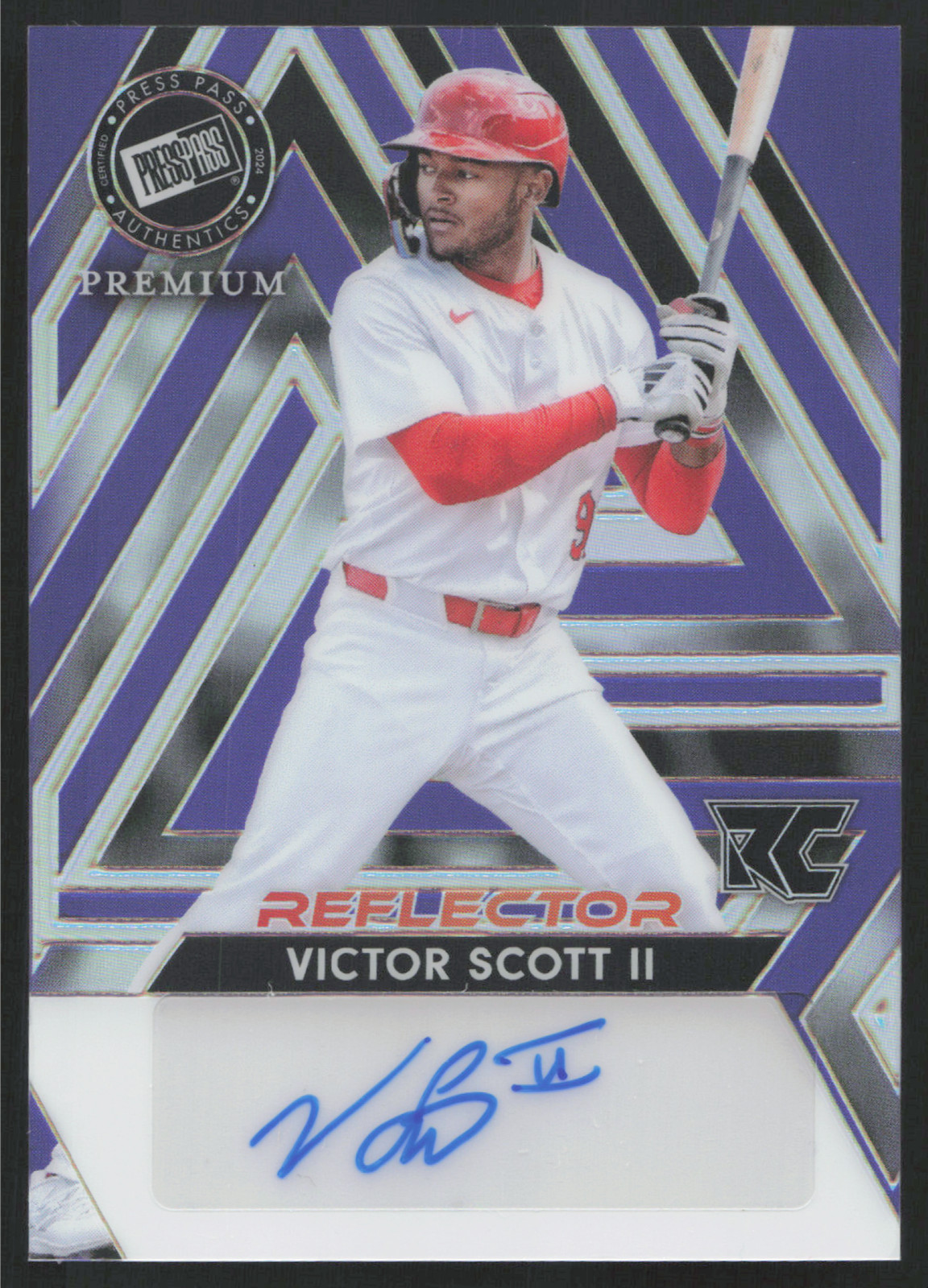 2024 Press Pass Victor Scott II Reflector Prismatic Purple /15 #BA-VS1 RC Auto
