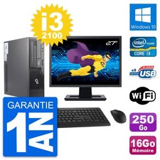 PC Fujitsu E500 DT Ecran 27" Intel i3-2100 RAM 16Go Disque 250Go Windows 10 Wifi