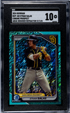 Ethan Salas 2024 Bowman Chr. Aqua Shimmer /125 #BCP-102 SGC 10 Padres
